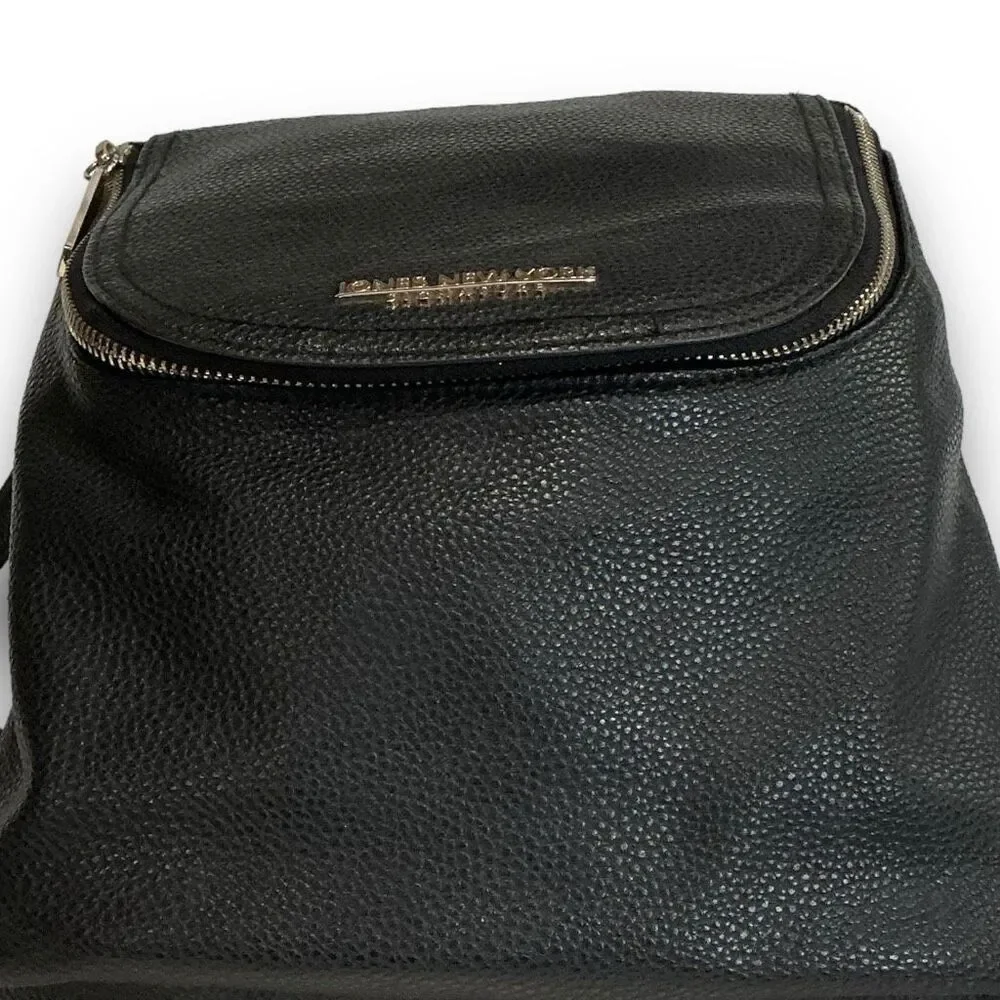Jones New York Black Pebbled Leather Signature Backpack